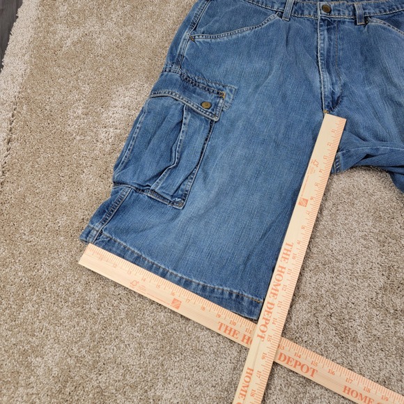 Polo Jeans Co. Mens Denim Cargo Jort Shorts Blue Jean Casual Size Sz 34 Vintage - Picture 2 of 8